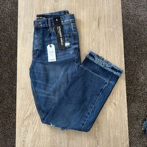 High Rise Straight Ankle Jeans